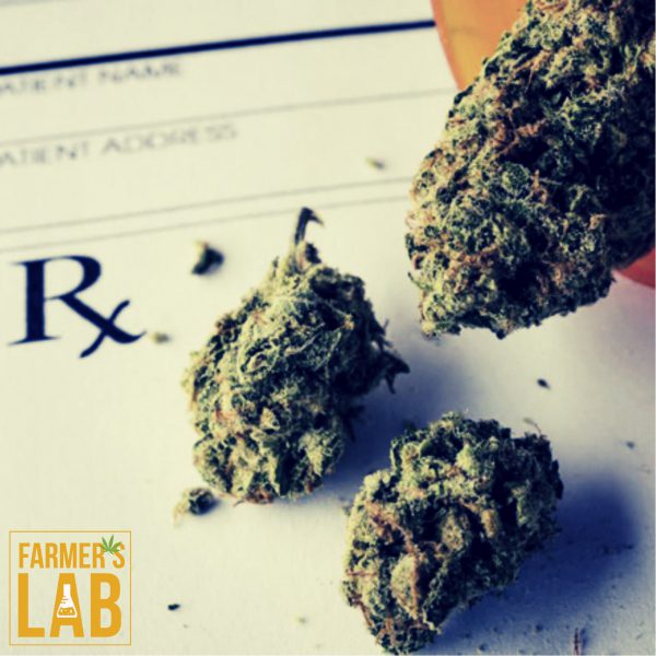 A marijuana leaf on a doctor's prescription.