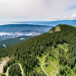 A stunning view from the mountain, capturing both nature and the Vancouver skyline.